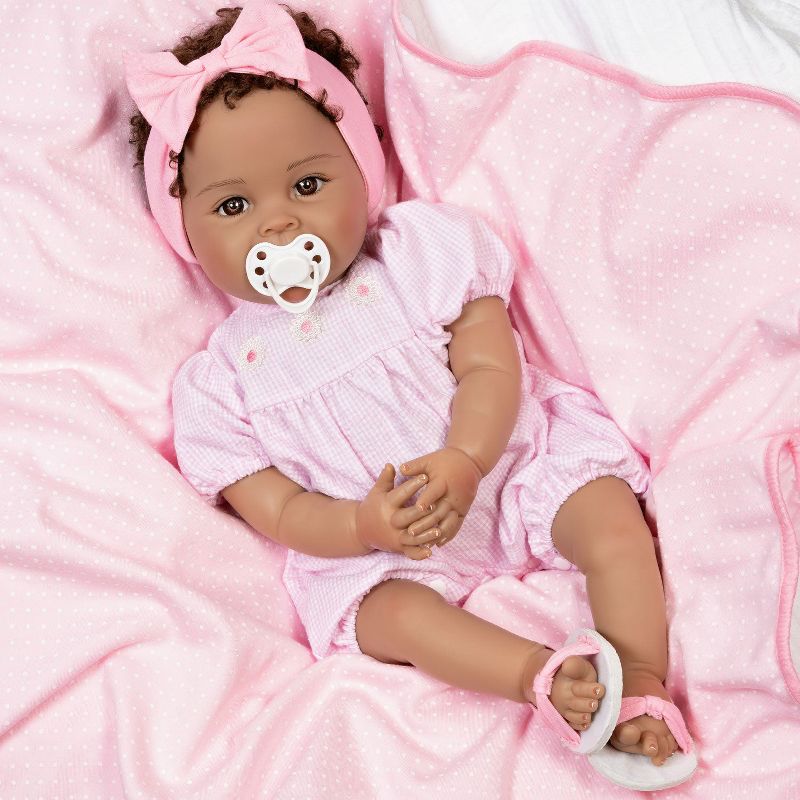 Paradise Galleries Black Reborn Toddler Doll Daisy May, with Rooted Hair & Magnetic Pacifier, 20 inch Baby Girl, 5-Piece Gift Set, 2 of 5