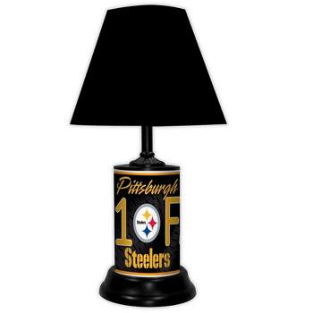NFL 18-inch Desk/Table Lamp with Shade, #1 Fan with Team Logo, Pittsburgh Steelers