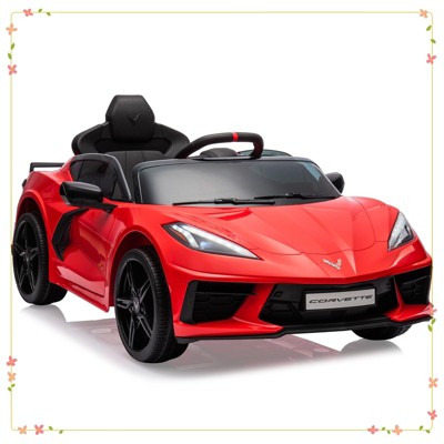Ride on Sports Car 12V Battery Powered Car for Kids Licensed Corvette Toddles Electric Car Toy with Remote Control