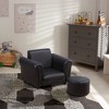 Qaba Kids Sofa Set with Footstool, Upholstered Children Armchair for Kids 18M+, Baby Sofa for Playroom, Bedroom, Nursery Room - 2 of 4