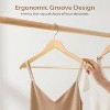 Zevemomo 30-Pack Wooden Hangers,Non-Slip with 360¡ãSwivel Hooks &Shoulder Notches,Heavy Duty Clothing Hangers for Jackets Shirts Coats Suits(Natural) - 2 of 4