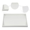 Unique Bargains PU Leather Stackable Jewelry Tray, Necklace Tray Drawer Organize Tray for Necklace Showcase, White - 3 of 4