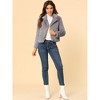INSPIRE CHIC Women's Autumn Winter Cropped Notch Lapel Faux Fur Fluffy Jacket - 3 of 4
