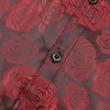 Cloudstyle Mens Floral Shirt Rose Printed Long Sleeve Dress Shirt Prom Wedding Button Down Shirt - 4 of 4