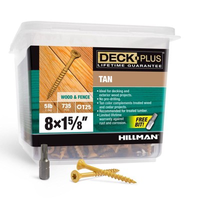 deck plus no. 8 x 1-5/8 in. l tan star flat head exterior deck screws 5 lb