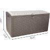 MaseiKar 80 Gallon Plus Lockable Resin Deck Box, Waterproof Outdoor Storage Box for Patio Furniture, Garden Tools, Pool Accessories, Brown - 3 of 4