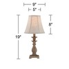Regency Hill Cali Traditional Accent Table Lamps 19" High Set of 2 Antique Beige Off White Bell Shade for Bedroom Living Room Bedside Nightstand Kids - 4 of 4