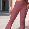 Anna-Kaci Active Women's High Waist Flare Leg Yoga Pants with Side Slit Detail - 2 of 4