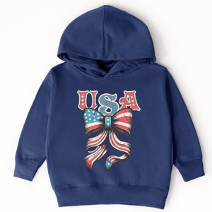 The Juniper Shop Coquette USA Bow Grunge Toddler Hoodie - 1 of 4