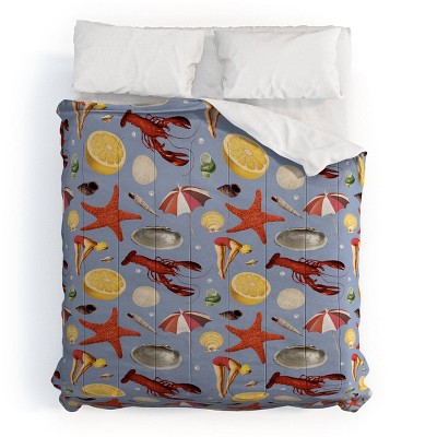 Deny Designs Julia Walck Nostalgic Seashore Comforter and Pillow Sham Set Blue