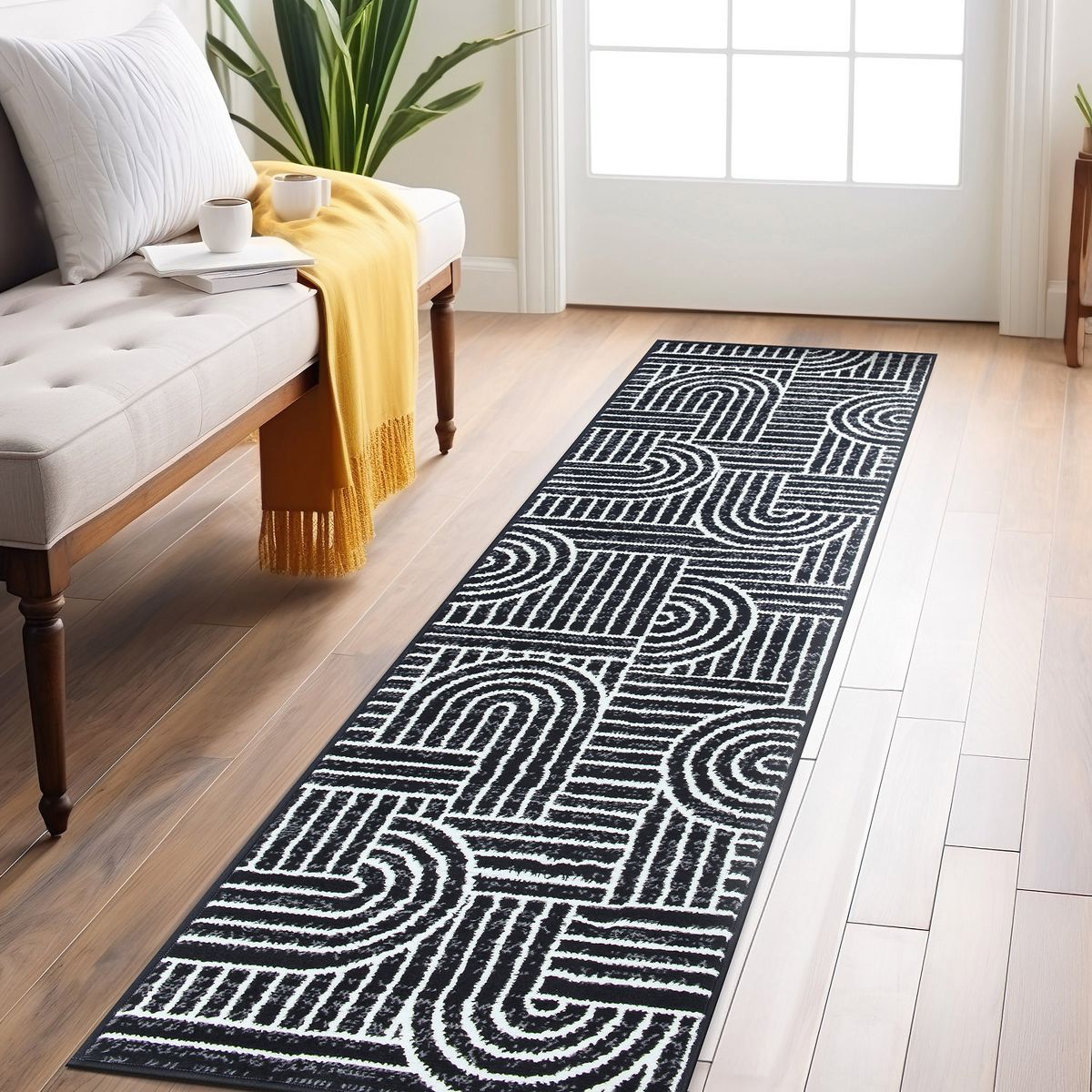 World Rug Gallery Contemporary Stripe Arch Design Area Rug: Stain & Fade-Resistant, Low Pile, Pet Friendly - thumbnail 10