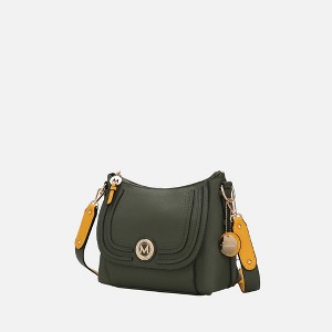 MKF Collection Maggie Vegan Leather Women's Crossbody bag by Mia K - Olive-Mustard - 1 of 4