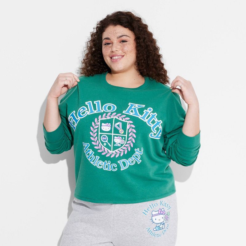 Women's Hello Kitty Athletic Dept. Graphic Sweatshirt - Green, 1 of 5