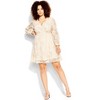 Women's Plus Size Lace Fly Away Dress - beige | CITY CHIC - 2 of 4