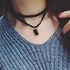 Attop Black velvet necklace set women's adjustable necklace suitable for daily, party, Halloween events - 4 of 4