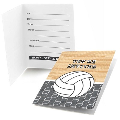 Big Dot of Happiness Bump, Set, Spike - Volleyball - Fill In Baby Shower or Birthday Party Invitations (8 count)