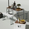 Resenkos Portable Folding Camping RV Picnic Table and Bench Set,White - 3 of 4