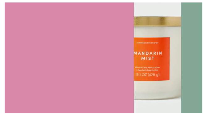 15.1oz Candle Pearlized Finish Label Mandarin Mist Orange - Opalhouse&#8482;, 2 of 5, play video