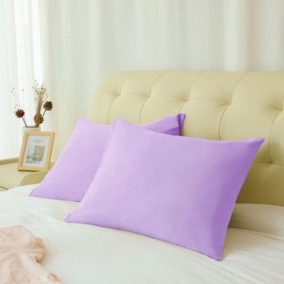 2 Pcs 20"x26" 1800 Microfiber Zippered Pillow Cases Violet - PiccoCasa