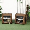 PawHut 39" Portable Soft-Sided Pet Cat Carrier with Divider, Two Compartments, Soft Cushions, & Storage Bag - 3 of 4