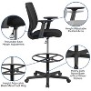 Flash Furniture Ergonomic Mid-Back Mesh Drafting Chair with Black Fabric Seat, Adjustable Foot Ring and Adjustable Arms - 3 of 4