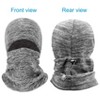 Balaclava Ski Face Mask, Winter Cold Weather Windproof Hooded Scarf Hat with Neck Warmer, Cycling UV Protector for Women Men Grey - 2 of 4