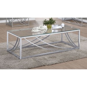 Brianne Glass and Chrome Coffee Table with Metal Leg - 1 of 1