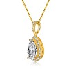 Guili Cubic Zirconia Pear-Shaped Pendant Necklace in Gold or Rose Gold—Elegant and Sparkling, Perfect for Everyday or Special Occasions. - 2 of 3