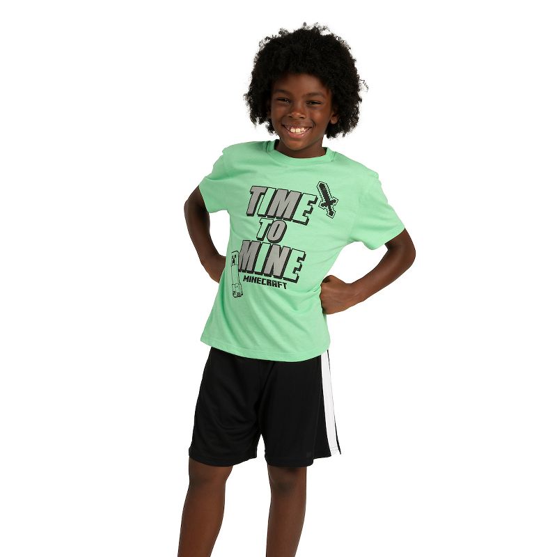 Minecraft Boys 3-Pack Set - Includes Two Tees and Mesh Shorts, 5 of 7