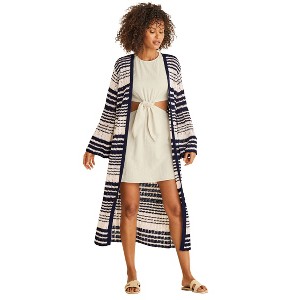 VENUS Womens Stripe Duster - 1 of 4