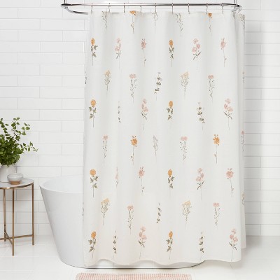 Shower Curtain Floral Waterproof Bathroom Tub Fabric Bath Cotton DB 