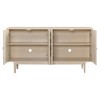 DOMETOUR Modern 4-door Sideboard with Convex Pattern Doors and 2 Silver Handle for Living Room, Dining Room, Kitchen - 4 of 4