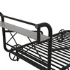 Twin Size Metal Bed With 4 Wheels And Guardrails Car-shaped Platform Bed Frame With X-Shaped Frame Shelf For Bedroom - 3 of 4