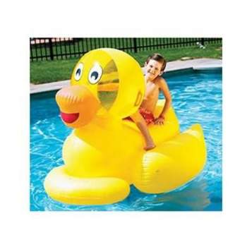 Swimline 60" Inflatable Giant Ducky 1-Person Swimming Pool Ride-On Float Toy - Yellow
