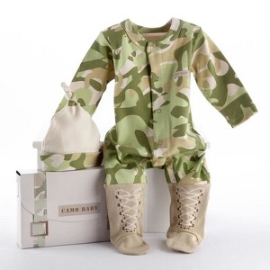Baby Aspen "Big Dreamzzz" Baby Camo Two-Piece Layette Set in "Backpack" Gift Box | BA16010TN - 1 of 4