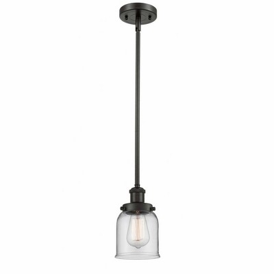 Bell - 1 Light Stem Hung Mini Pendant In Industrial Style-10 Inches Tall and 5 Inches Wide