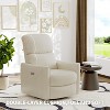 Swivel Rocking Recliner Chair – Faux Leather Glider Recliner with Lumbar Support, High Back & Padded Armrests - 3 of 4