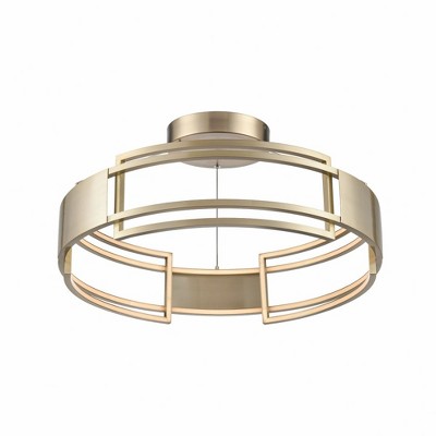 Contemporary Bronze Aluminum LED Pendant Light, 24in