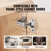 VEVOR Cabinet Hinges, 60 Packs Partial Overlay Kitchen Cabinet Door Hinges, 100 Degree Opening Angel Soft Close Concealed Cupboard Hinges, Silver - 3 of 4