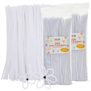 Bright Creations 400 Pcs White Pipe Cleaners Chenille Stems for DIY Arts & Crafts Decorations, 6 mm x 12 in - 1 of 4
