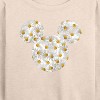 Women's - Disney - Mickey Head Daisies Lightweight French Terry Wide Neck Long Sleeve Shirt - 2 of 4