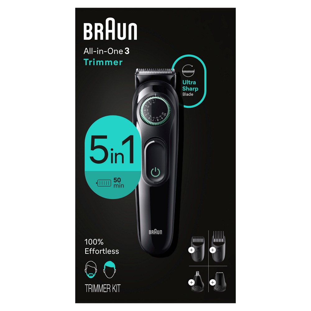 Photos - Hair Clipper Braun ALL-IN-ONE STYLE KIT SERIES 3 AIO3450 MEN'S RECHARGEABLE 5-IN-1 EAR 