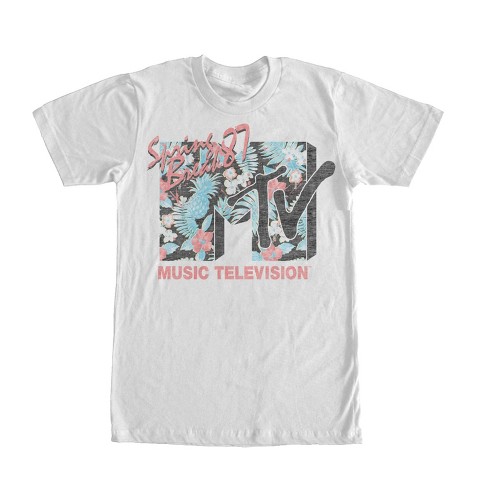 Men's MTV Spring Break Tropical Logo T-Shirt - White - 2X Large