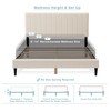 Lyngins Mid-Century Modern Tufted Upholstered Queen Platform Bed Frame with Tall Plush Headboard, Boucle Fabric Beds with Headboards for Bedroom - 3 of 4