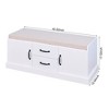 VYNXARIA Elegant Wooden Entryway Shoe Cabinet with Cushioned Bench and Storage - 3 of 4