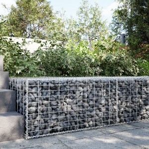 vidaXL Gabion Basket Silver Galvanized Iron 78.7 x 19.7 x 19.7 in - 1 of 4