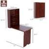 Aghana Digitals Mahogany Wall-Mounted Foldable Desk with Adjustable Shelves - Space-Saving - 3 of 4