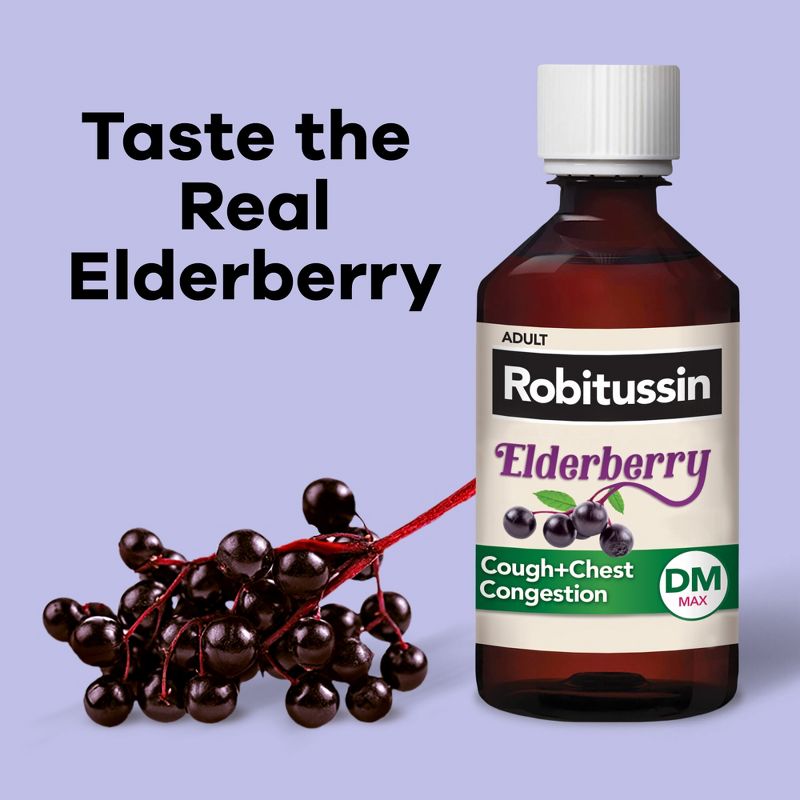 Robitussin Maximum Strength Cough and Chest Congestion Relief Syrup - Elderberry - 8.0 fl oz, 5 of 11