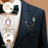 Unique Bargains Men's Rhinestone Flower Design Brooch Pins - 3 of 4