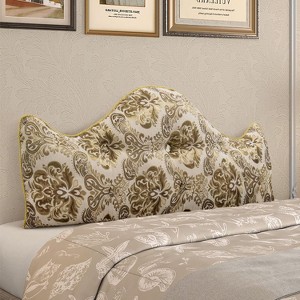 Hachikiko Euro Queen Size Headboard Pillow - Floral Embroidered,PP Cotton Filled for Bedroom Decor & Bed Relaxation - 1 of 4